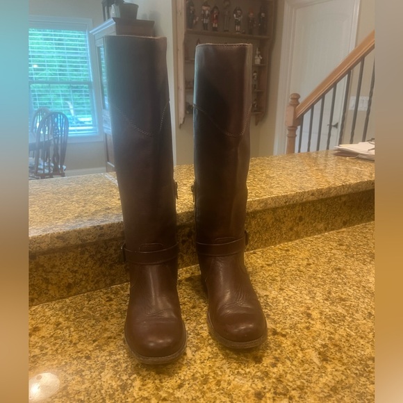 Frye Dorado Tall Chocolate Brown Leather Riding Boots Equestrian Style 8 - Picture 2 of 12